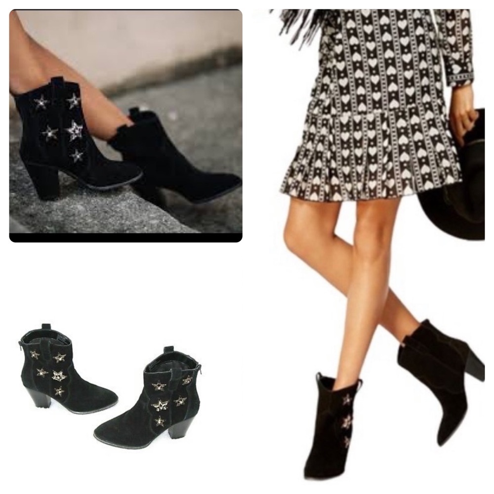 🎉Nib Anna Sui X I.N.C. Black western booties 7.5
